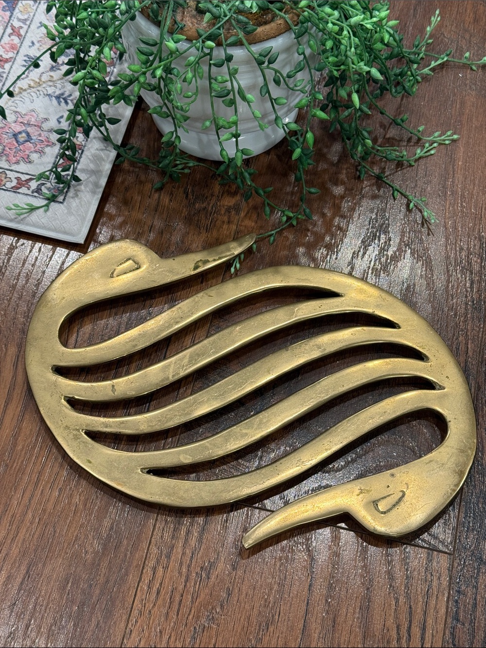 Brass Swan Trivet